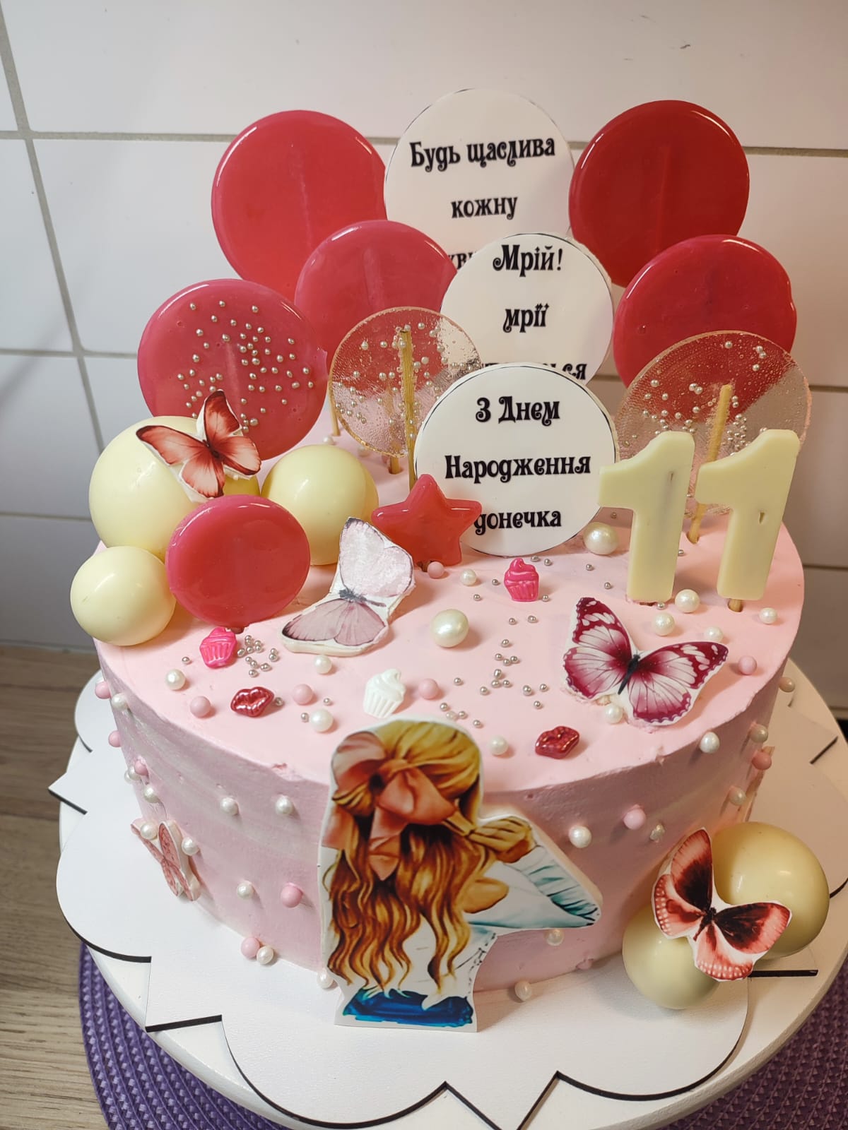 Lollipop & Butterfly Cake