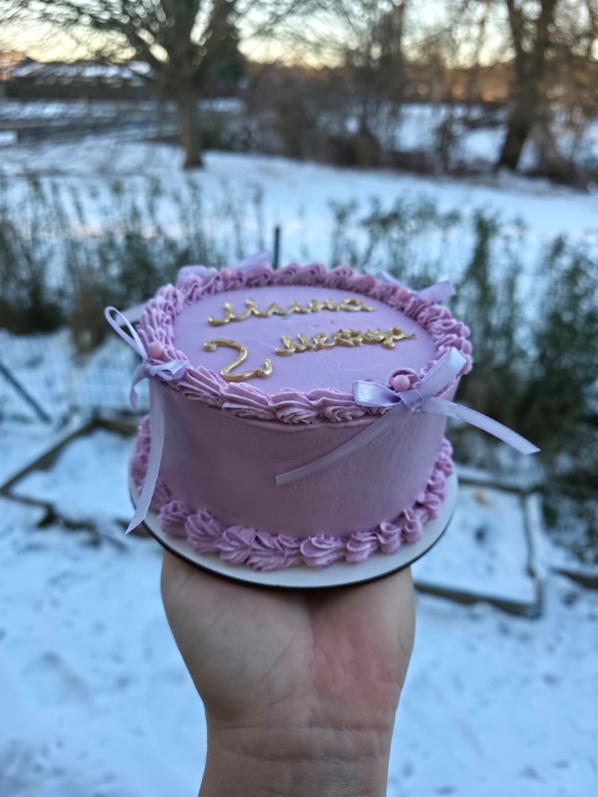 Pink Bow Mini Cake