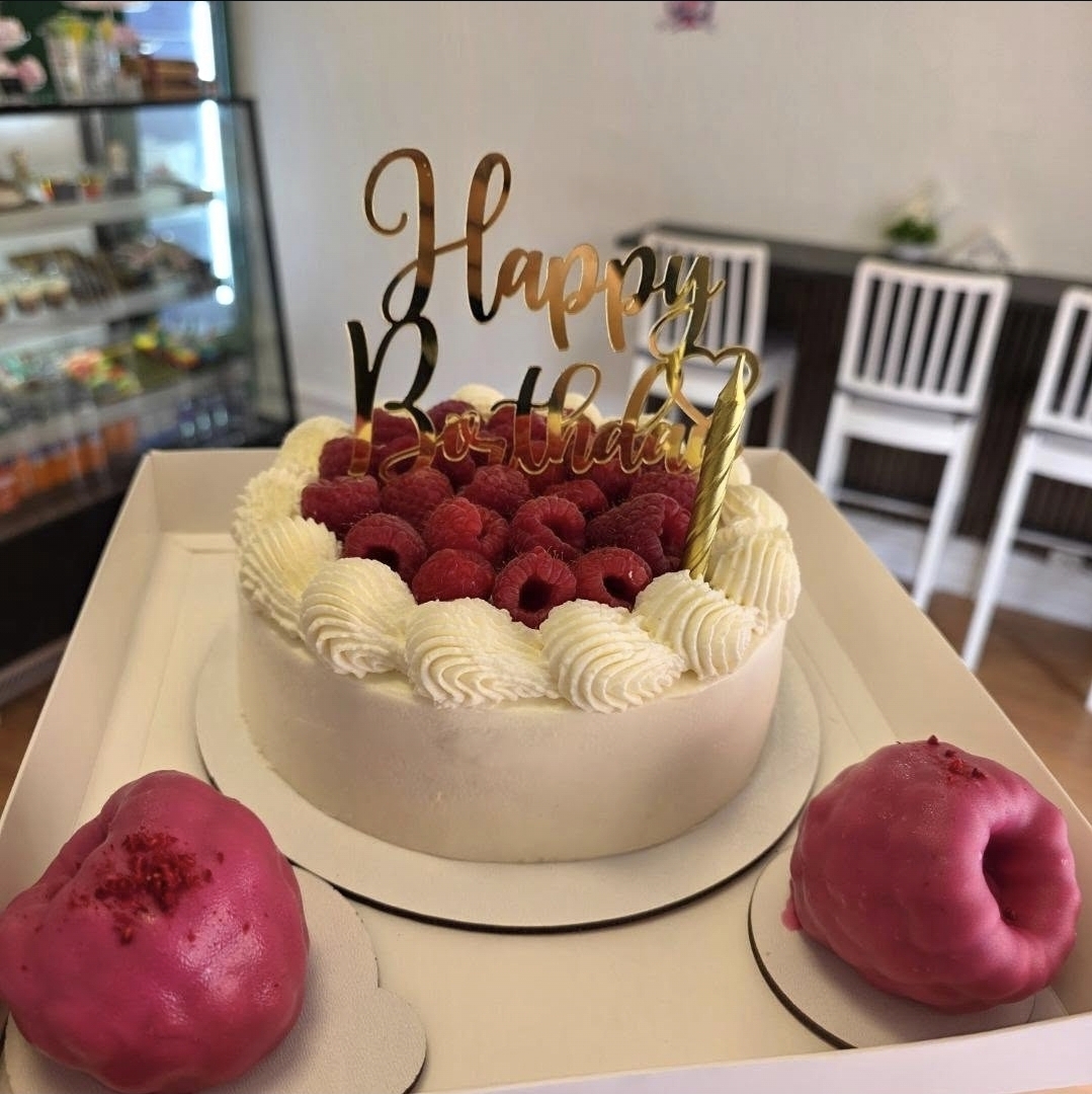 Raspberry Cream Birthday Cake