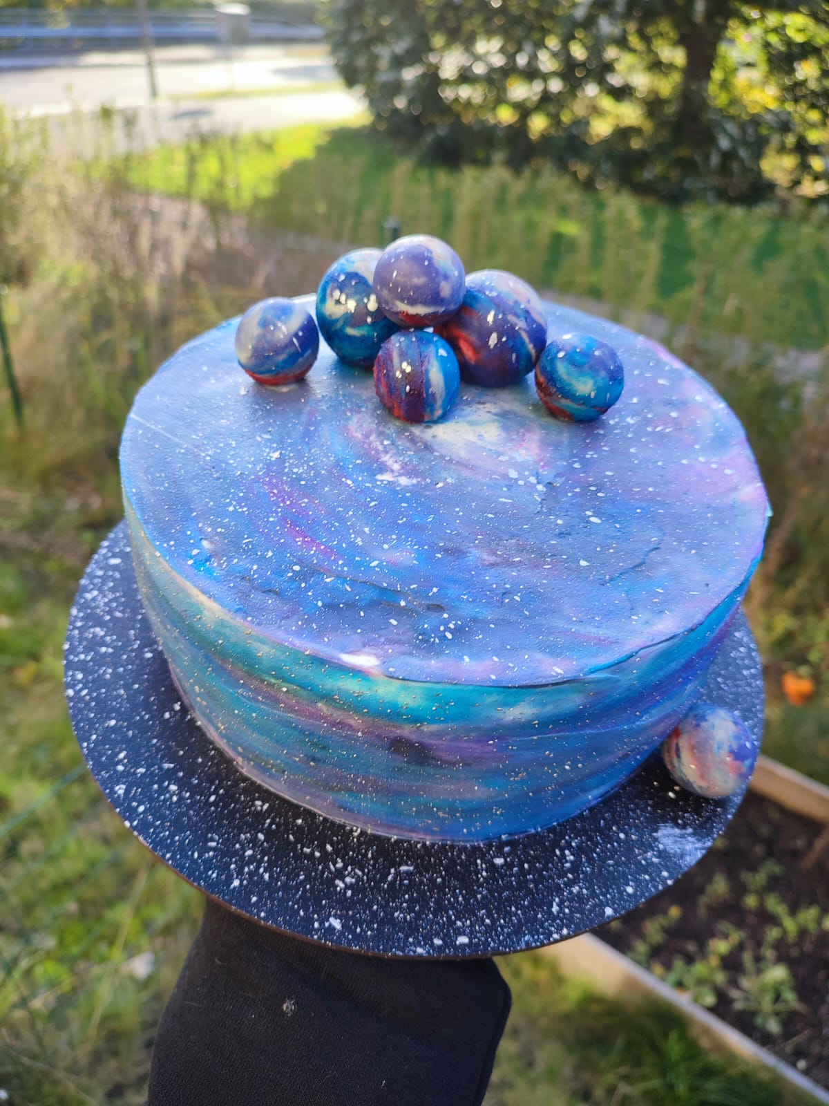 Galaxy Cake with Planets