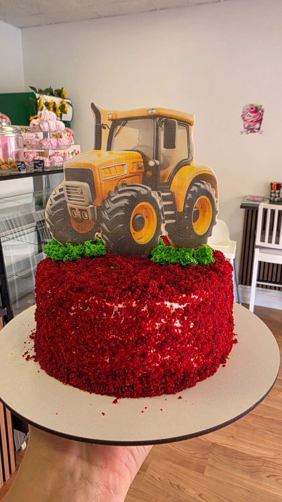 Tractor Red Velvet Cake