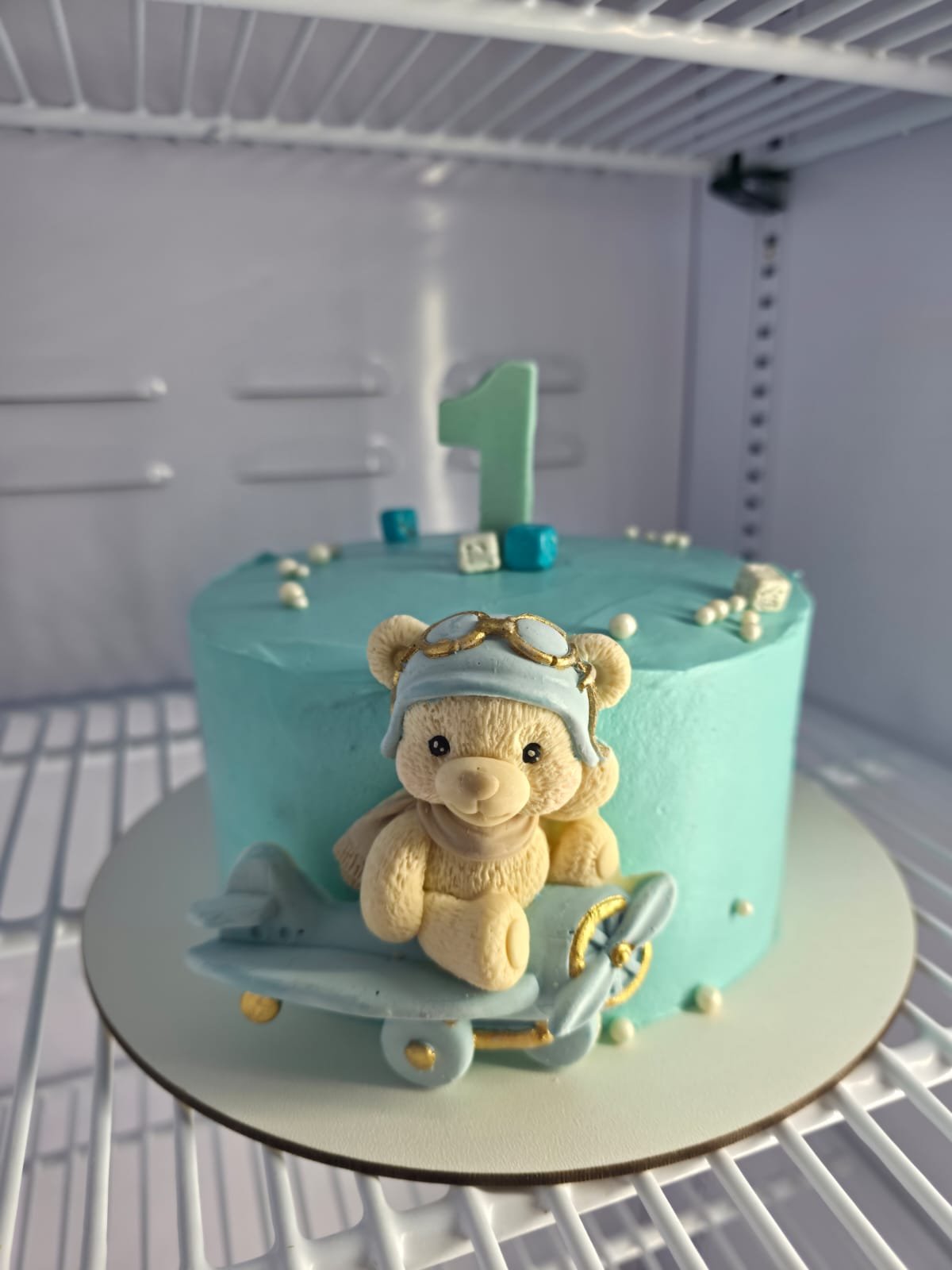 Teddy Pilot First Birthday Cake