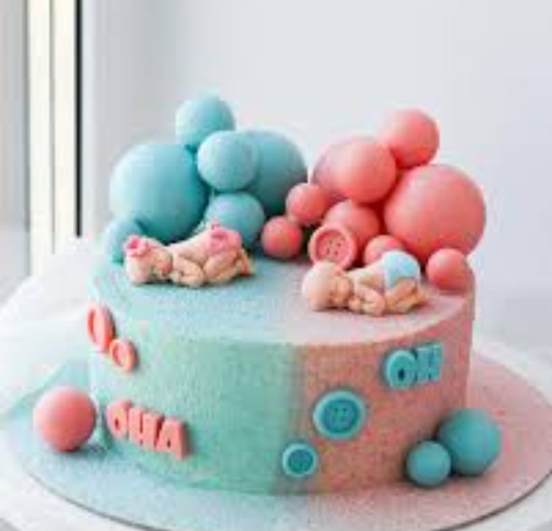 Pastel Gender Reveal Cake