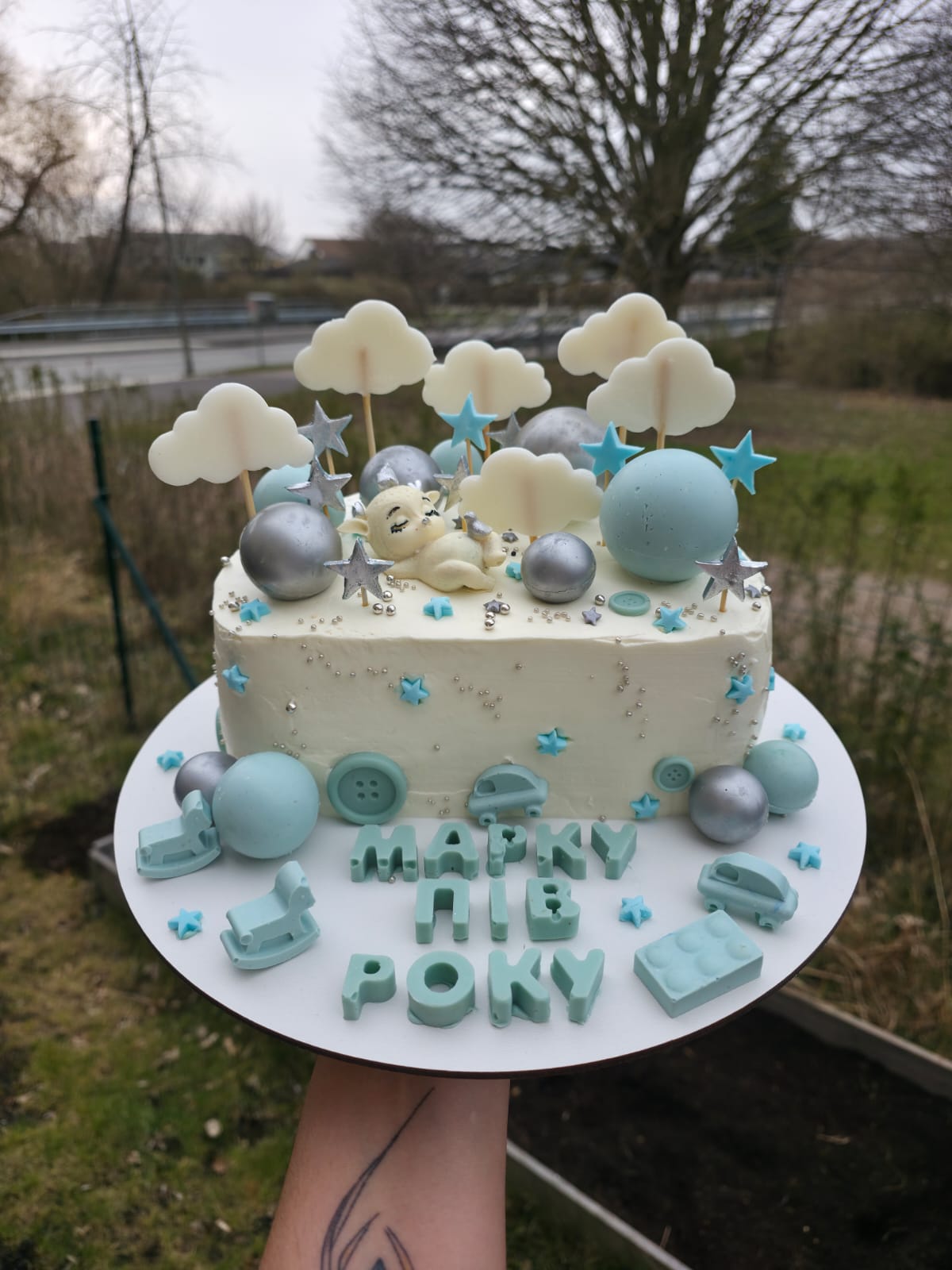 Baby Boy Clouds Cake