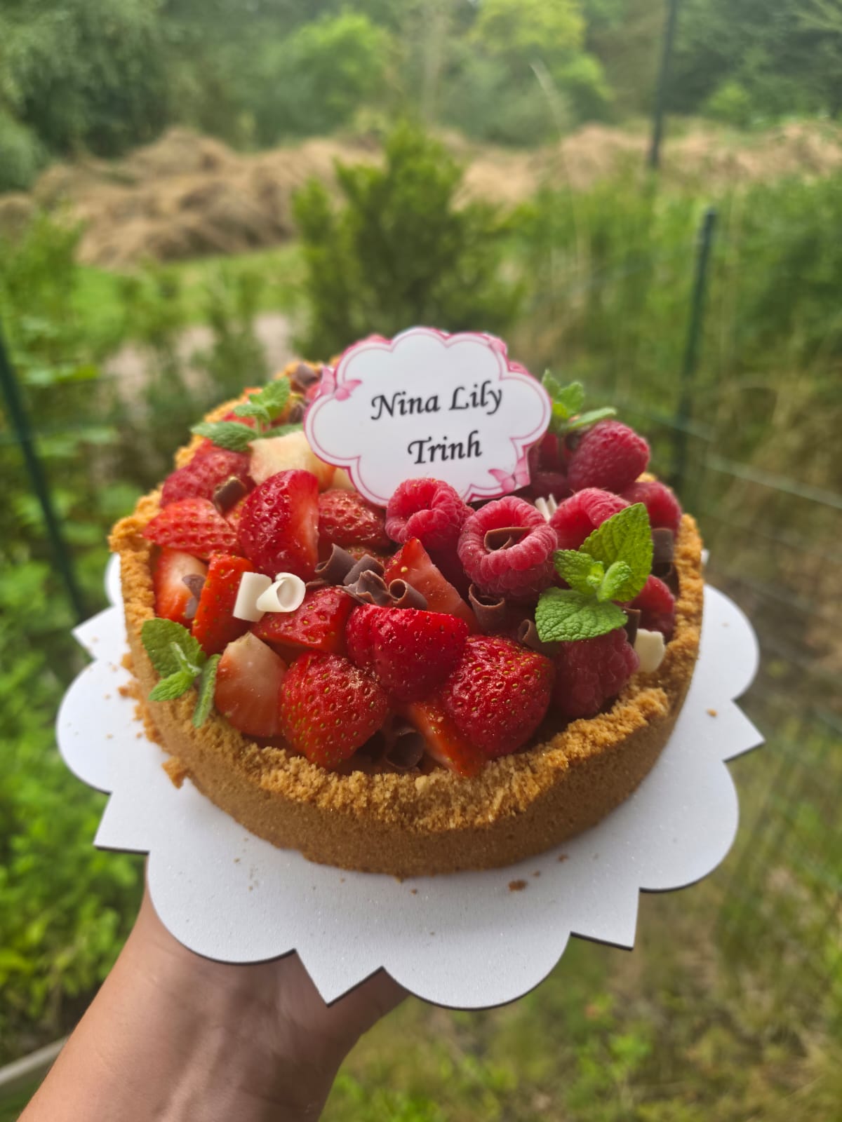 Strawberry Cheesecake with Name Plate