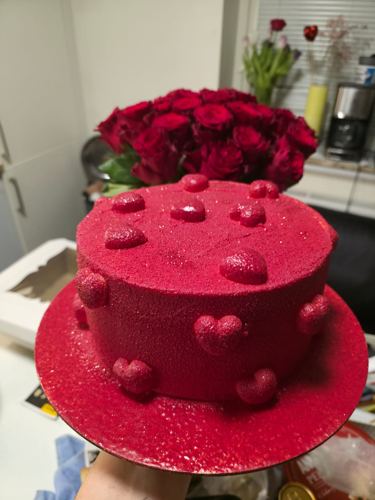 Red Velvet Cake with Hearts