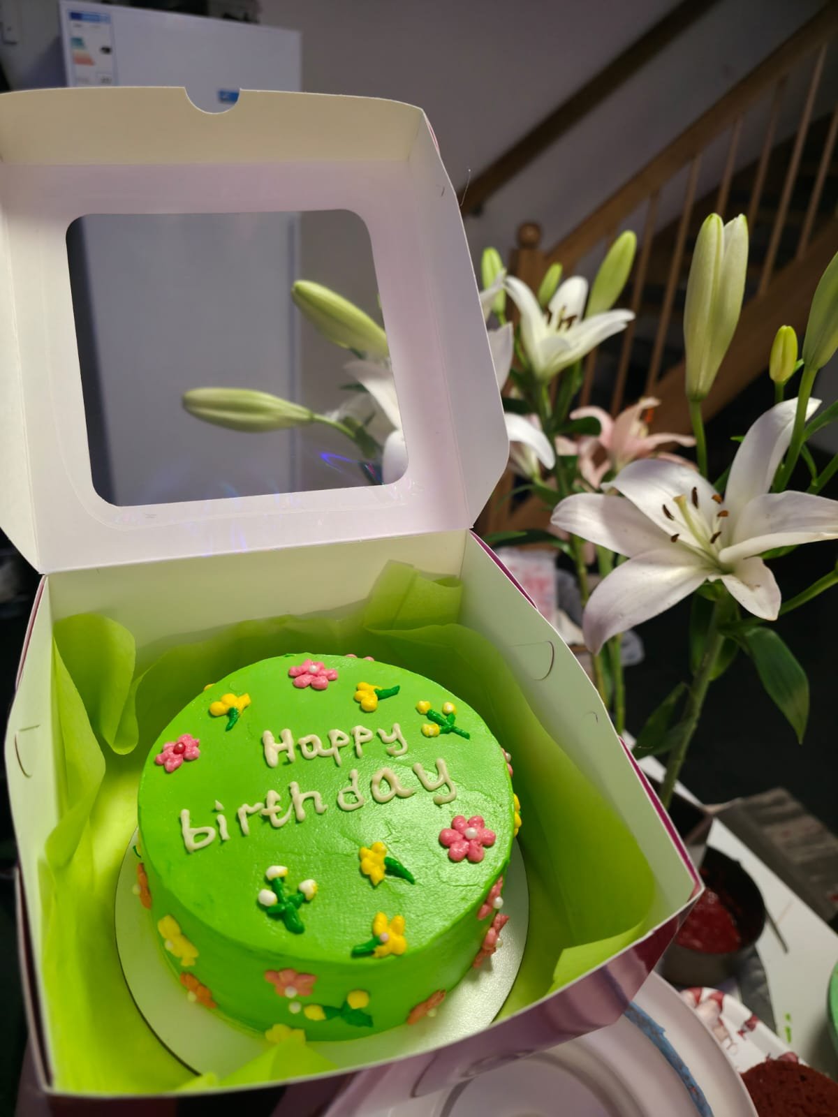 Green Flower Bento Cake