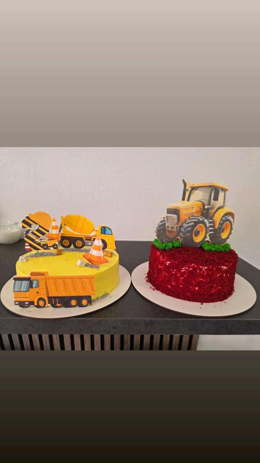 Construction & Tractor Cake Duo