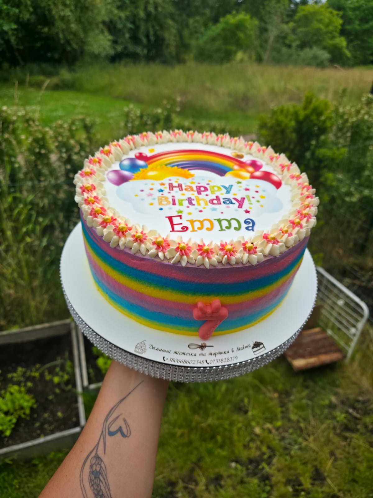 Rainbow Name Cake