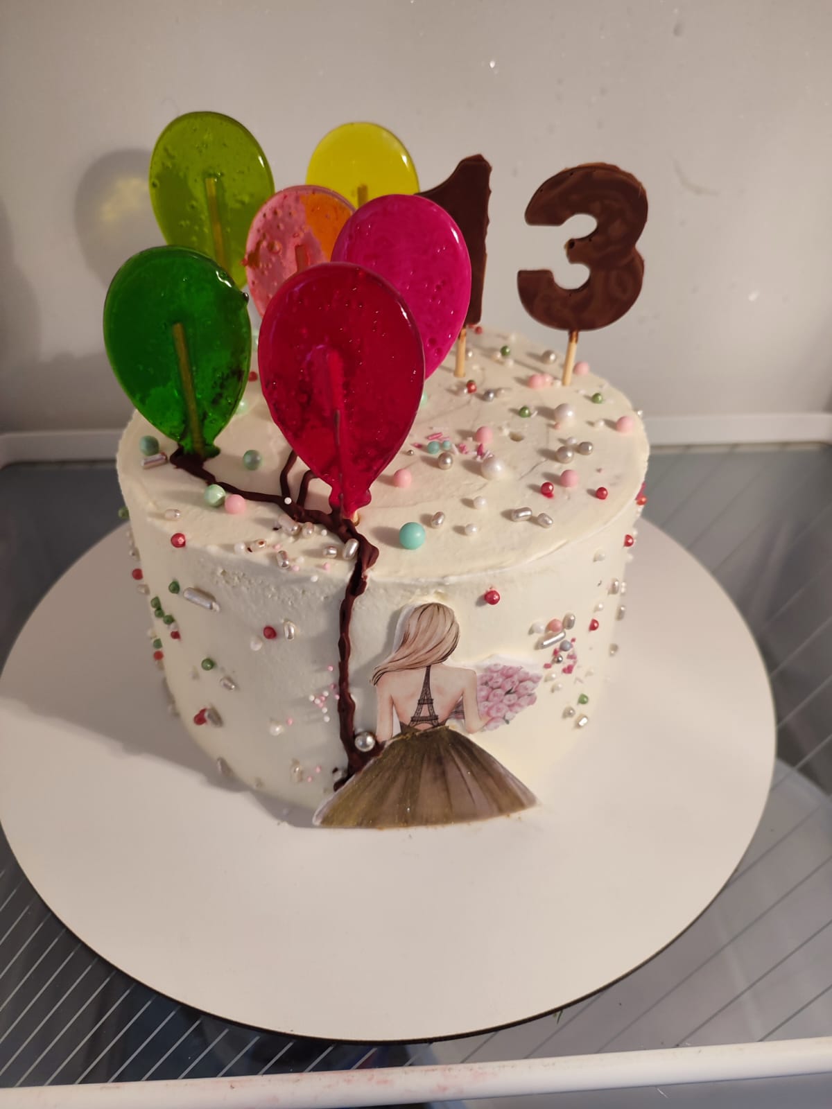 Balloon Girl Cake