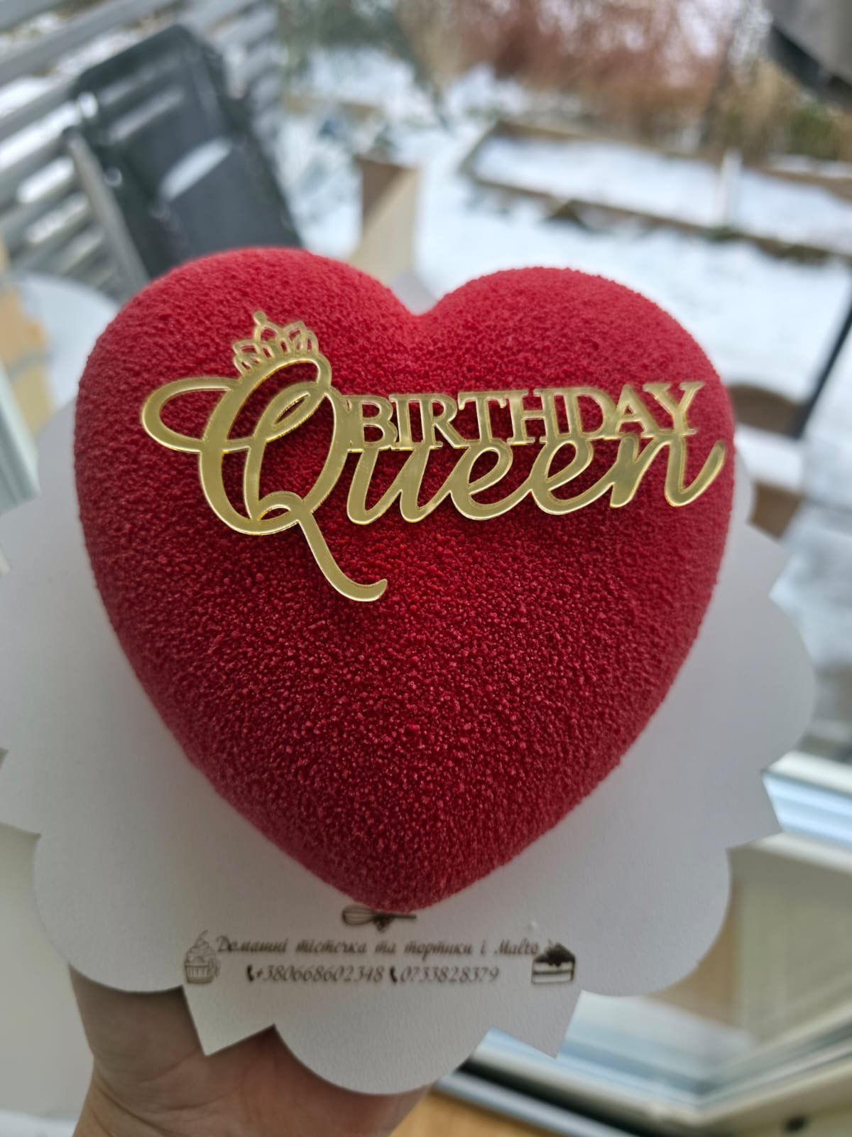 Birthday Queen Heart Cake
