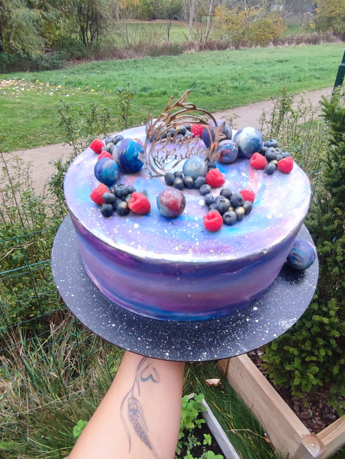 Galaxy Marble Berry Cake