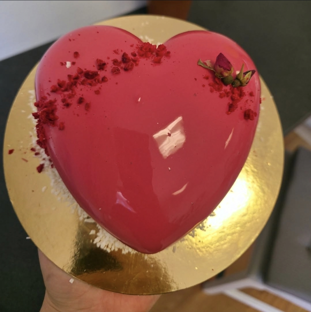 Pink Mirror Glaze Heart
