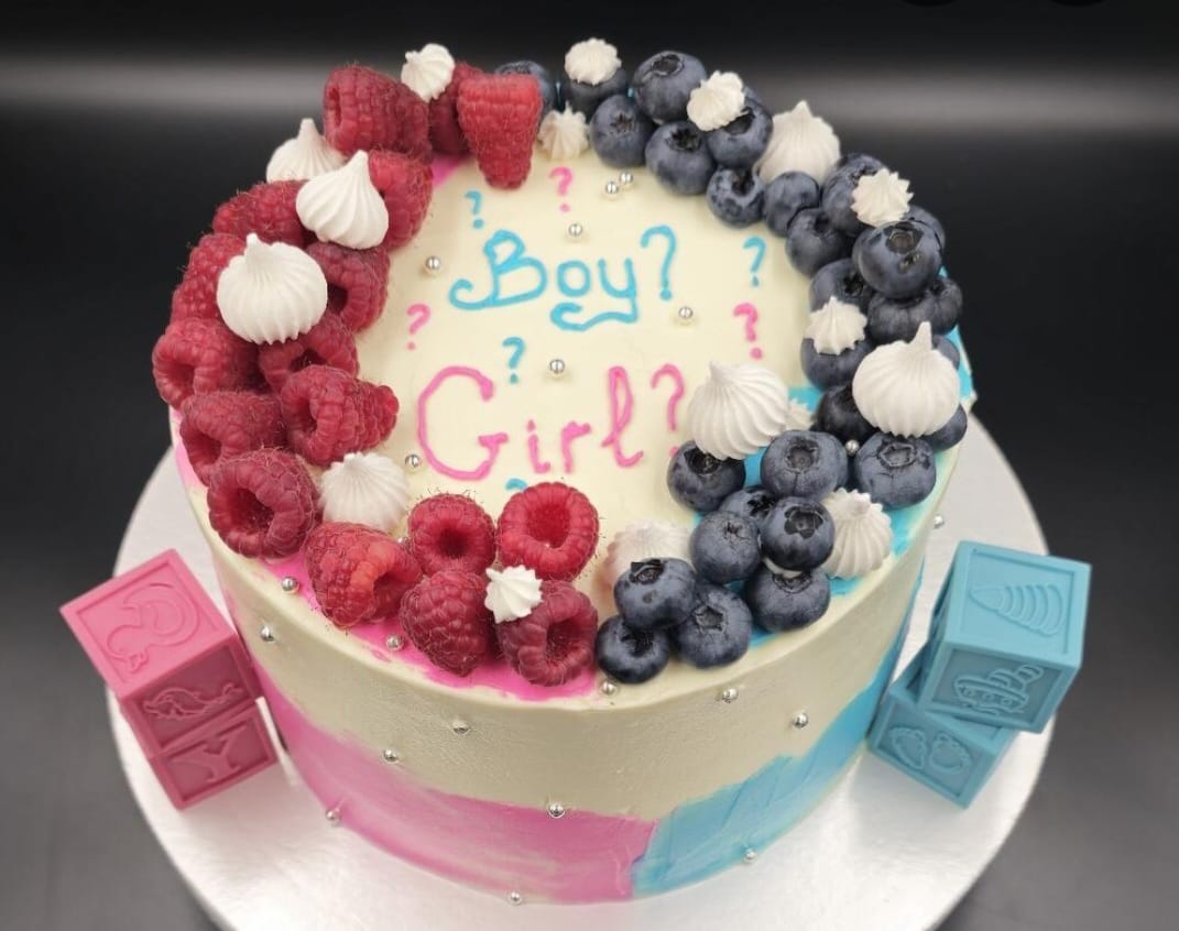 Berry Gender Reveal Cake