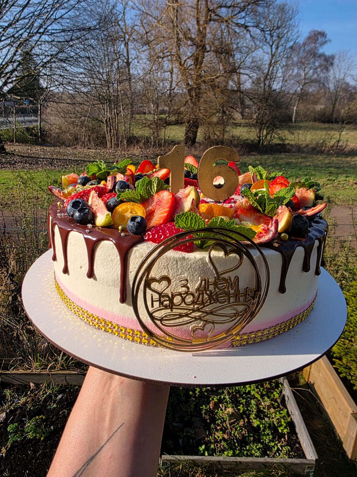 Fruit Drip Cake with Number