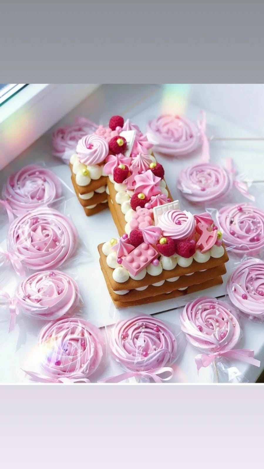 Number Cake with Meringue Pops